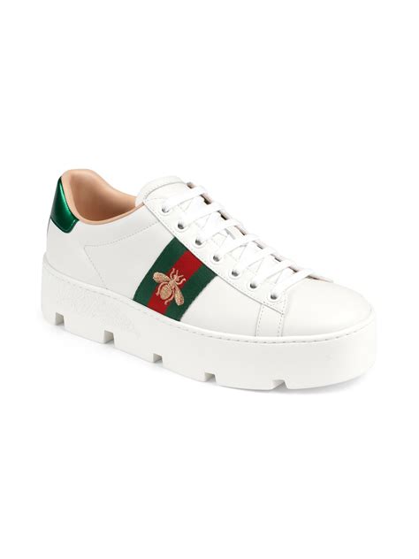 gucci bee snearkers|Gucci bee platform sneakers.